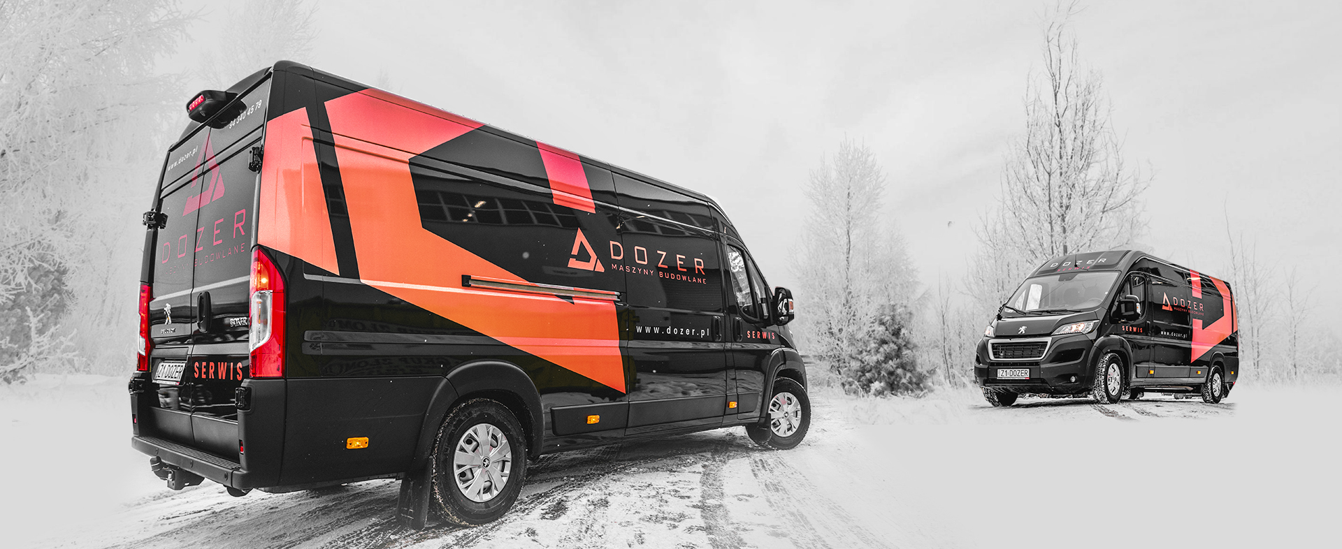 oklejanie aut Oklejanie aut firmowych – Dozer tło