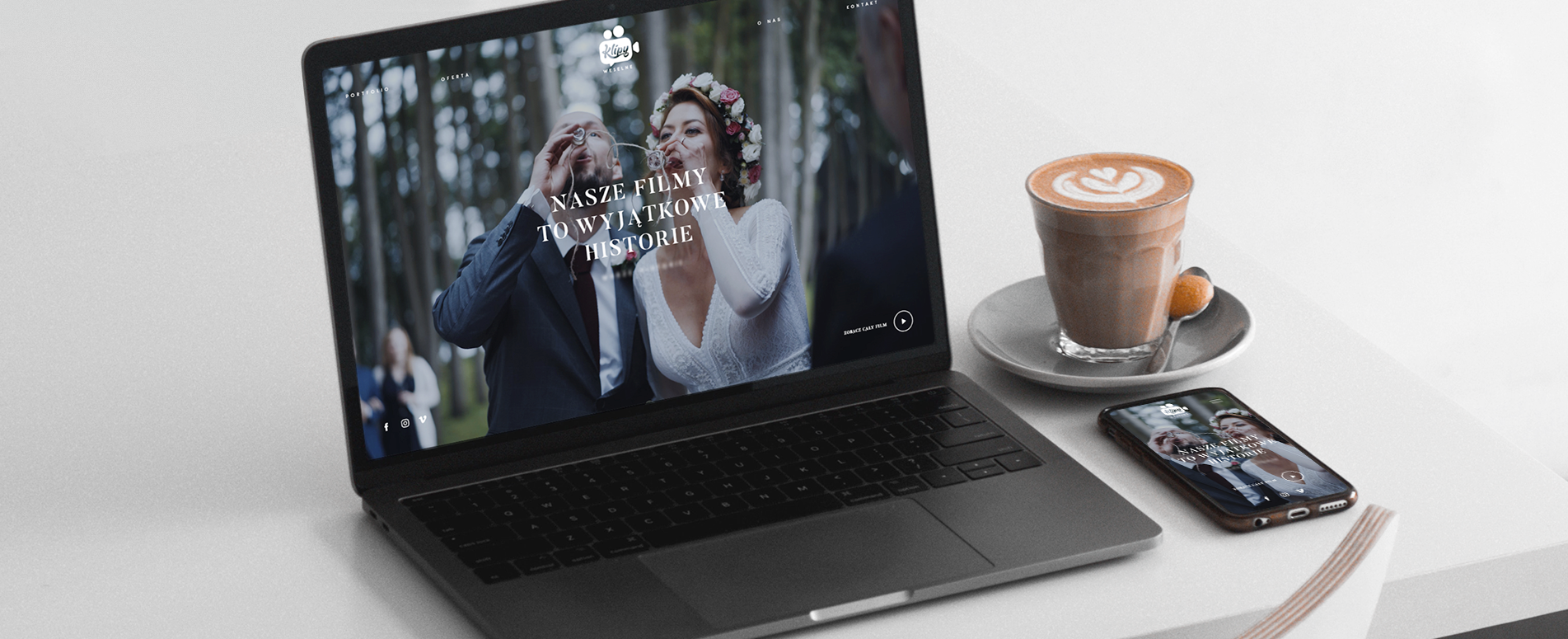 strona internetowa Klipy Weselne – realizacja strony internetowej tło