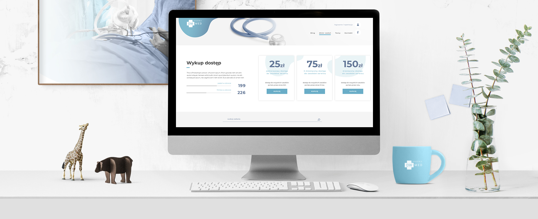 strona internetowa Akademia DWMED – strona dla przyszłych lekarzy tło