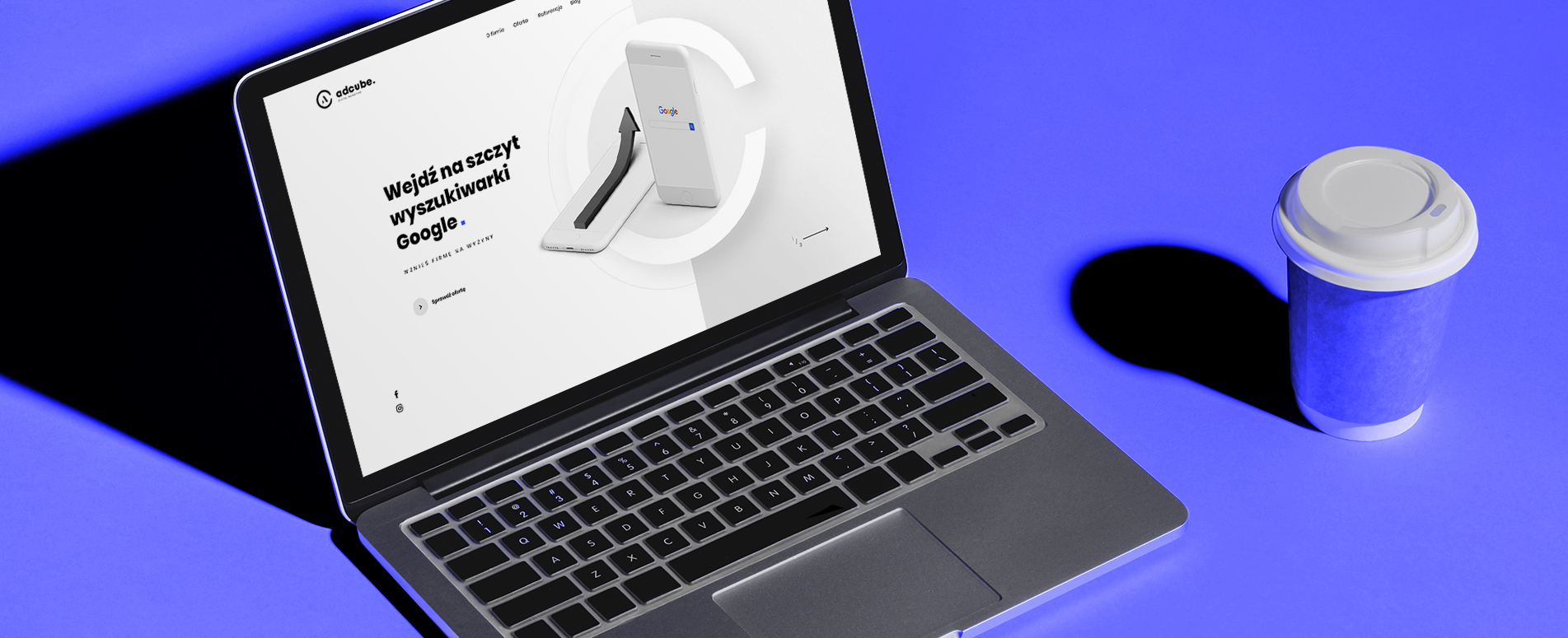 strona internetowa Adcube – strona internetowa agencji SEO tło