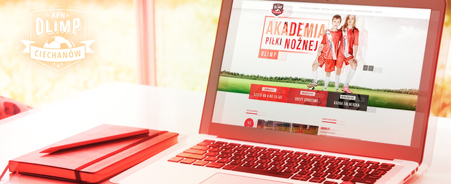 strona internetowa Akademia Piłki Nożnej Olimp tło