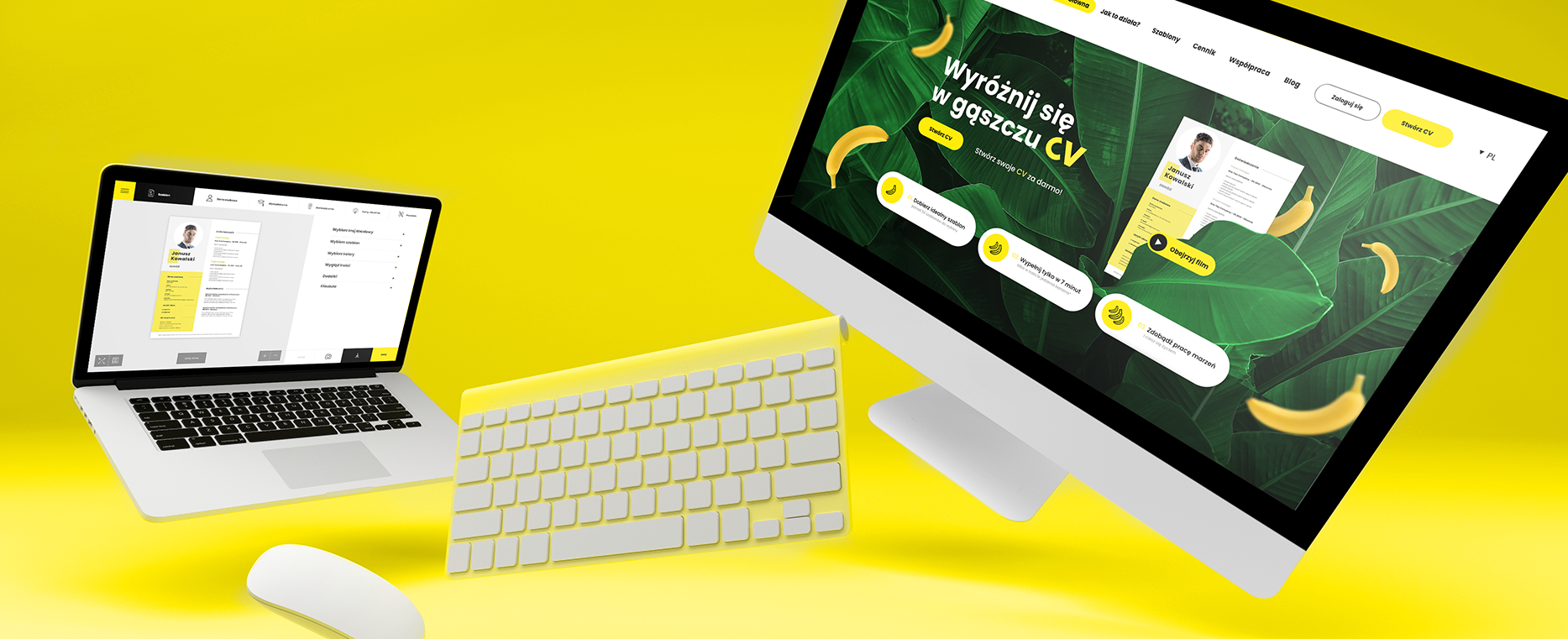 system dedykowany Banana CV – kreator CV tło