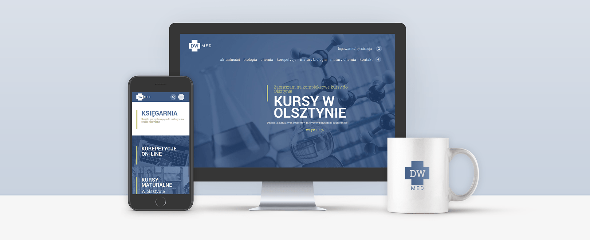 strona internetowa DWMED – biologia i chemia tło