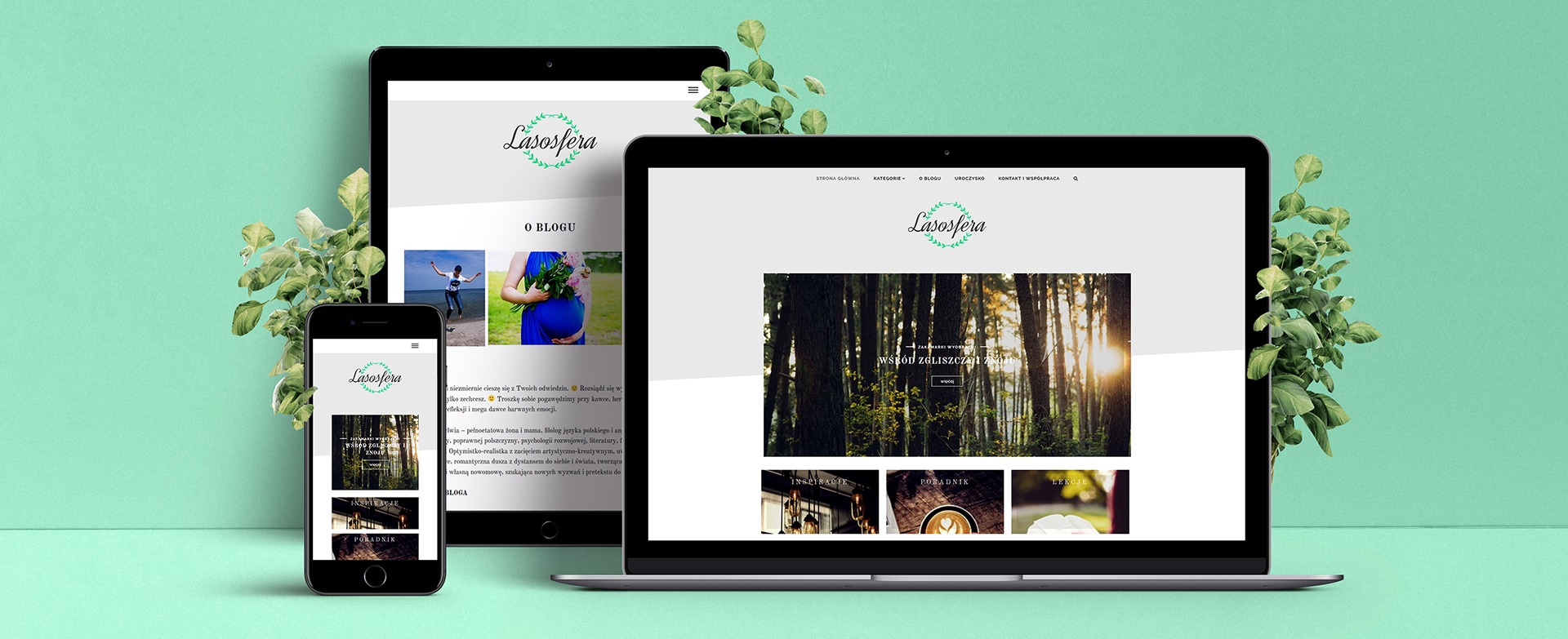 strona internetowa Lasosfera – realizacja strony blogowej tło