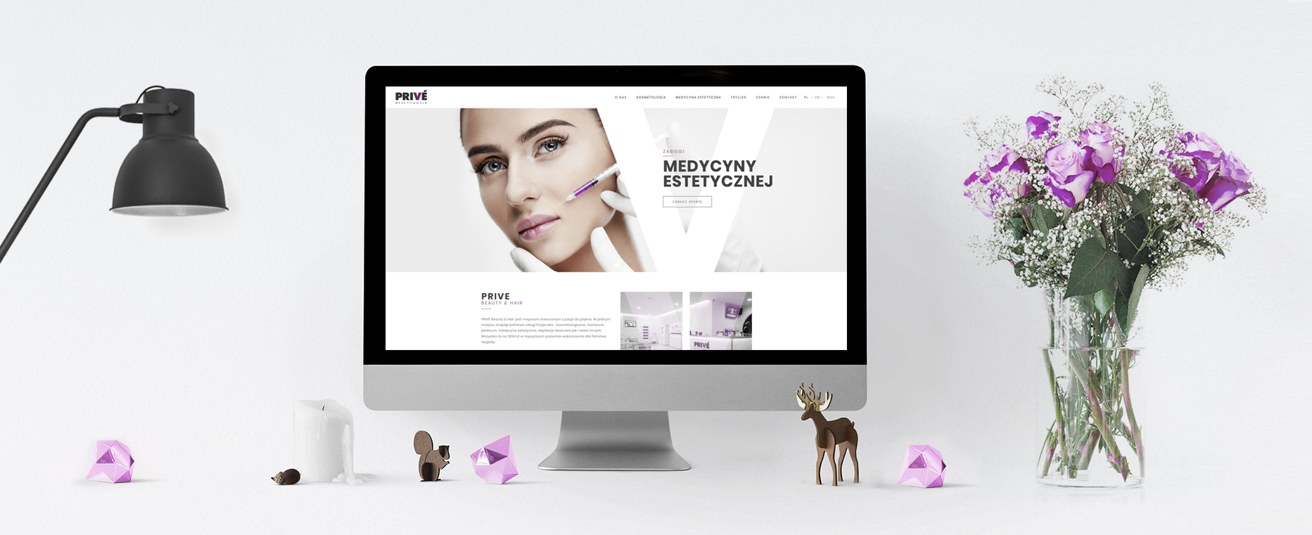 strona internetowa PRIVÉ Beauty & Hair tło
