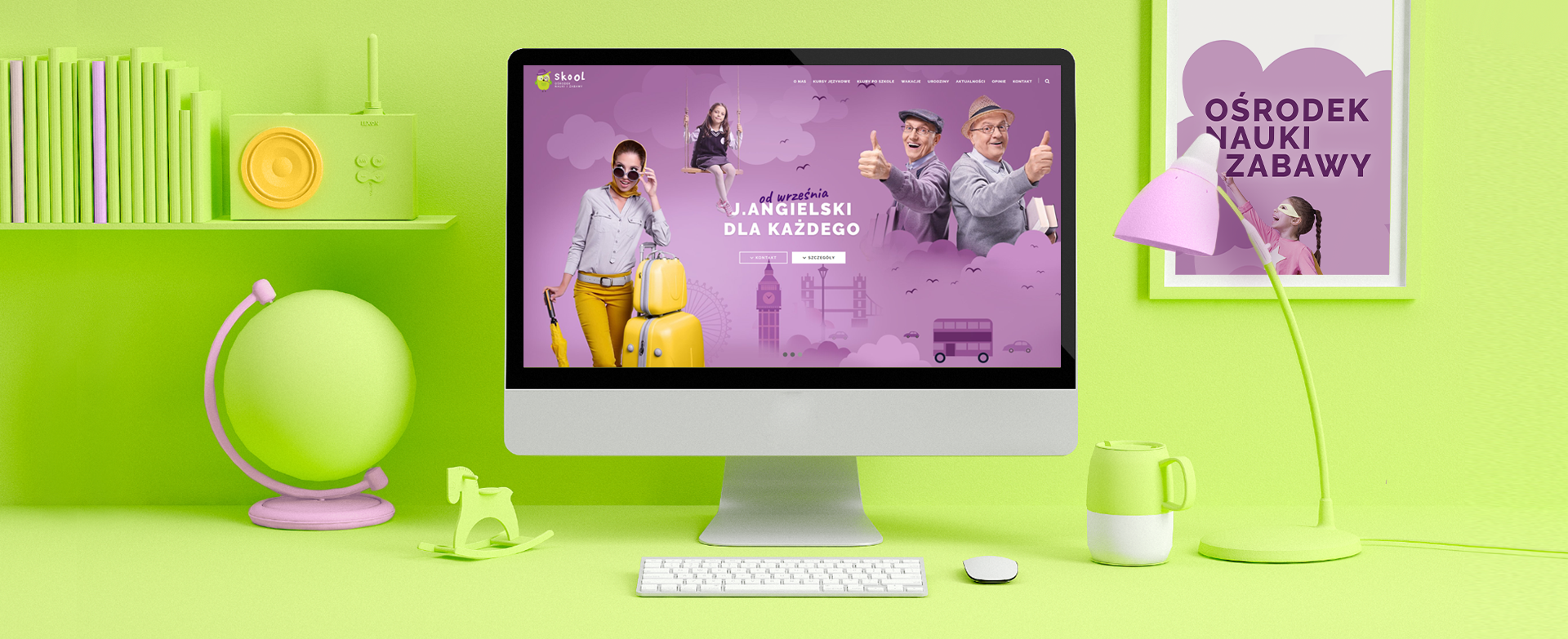 website Skool – new website for new language school tło