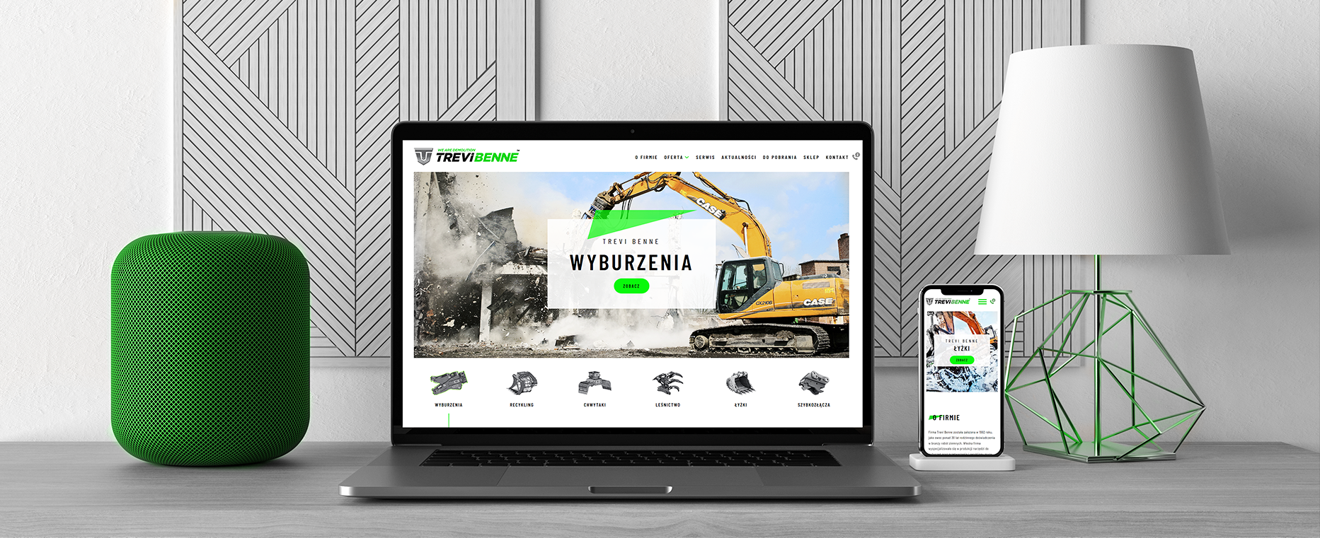 strona internetowa Trevi Benne tło