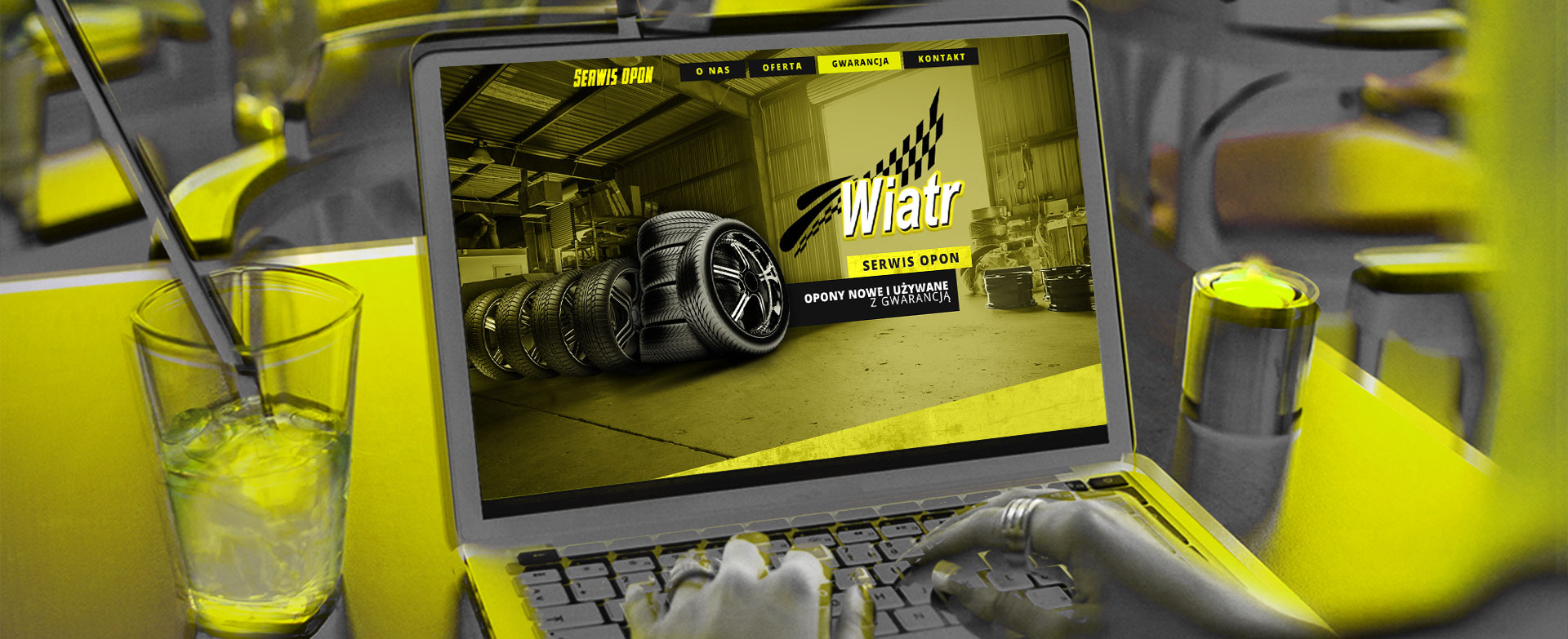 strona internetowa Serwis opon Wiatr tło