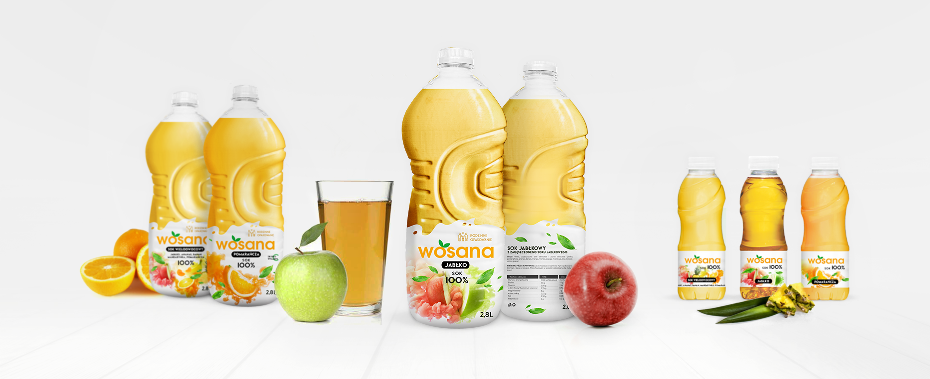 etykieta Wosana – etykiety soków tło