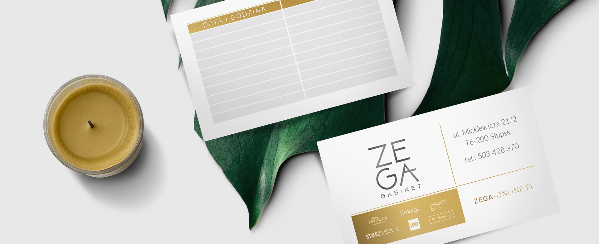 logo Zega – logo dla gabinetu kosmetycznego tło