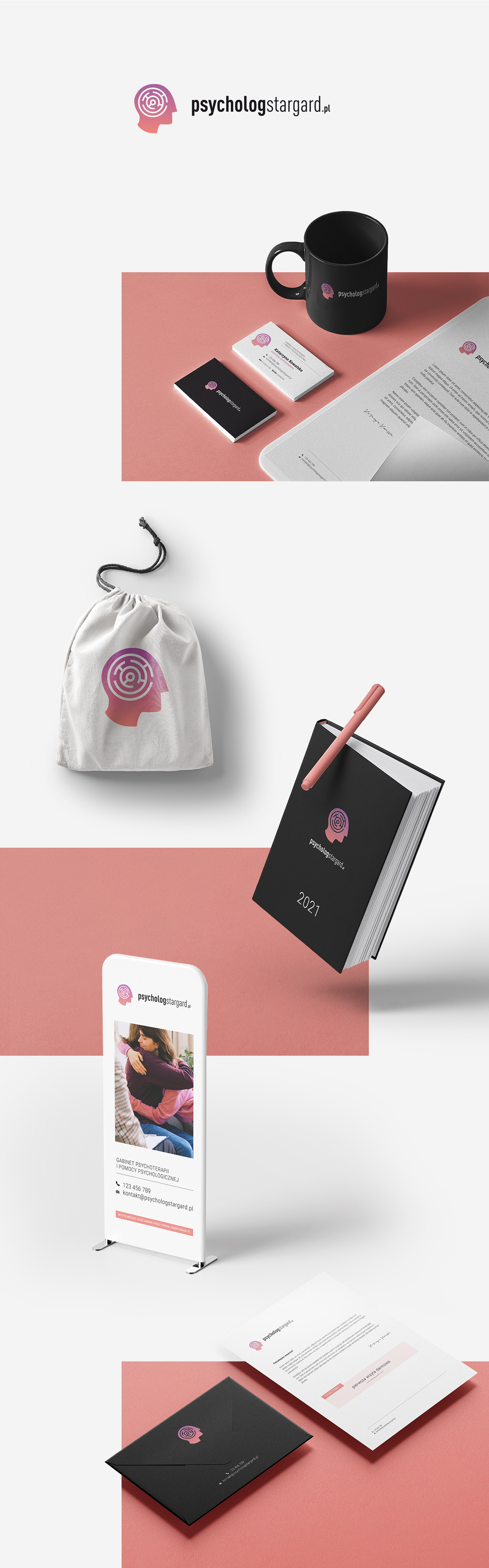 system identyfikacji wizualnej Gabinet Psychoterapii i Pomocy Psychologicznej