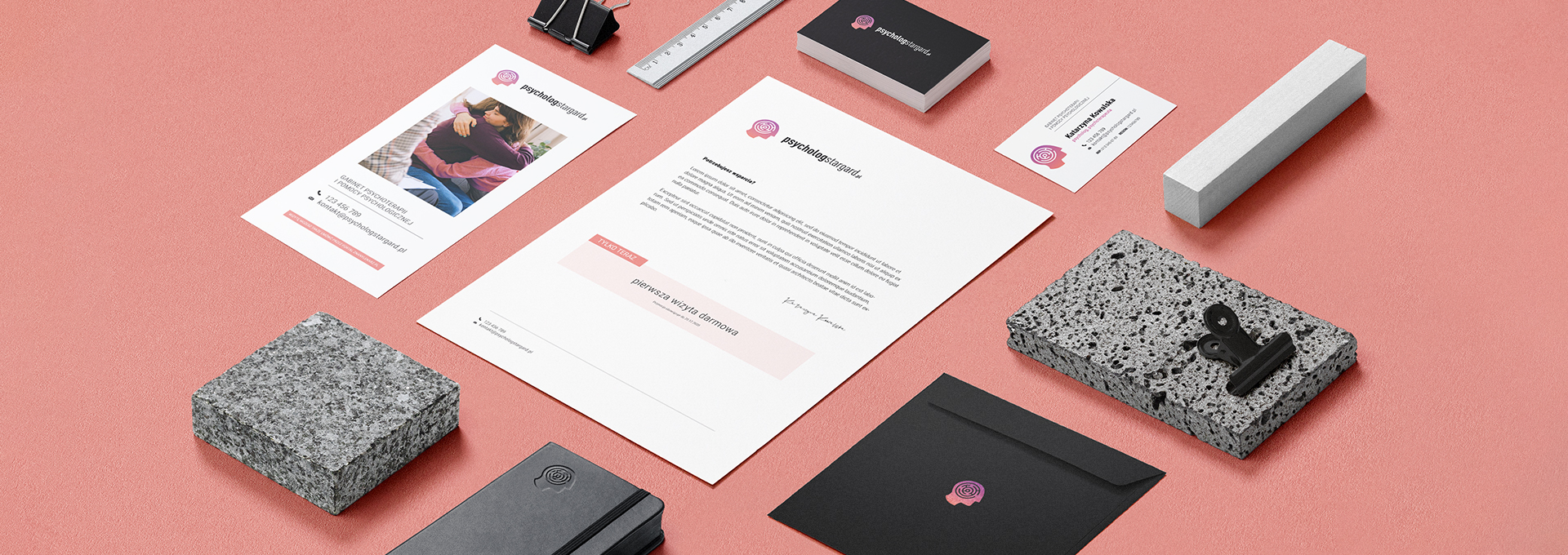 system identyfikacji wizualnej Gabinet Psychoterapii i Pomocy Psychologicznej tło