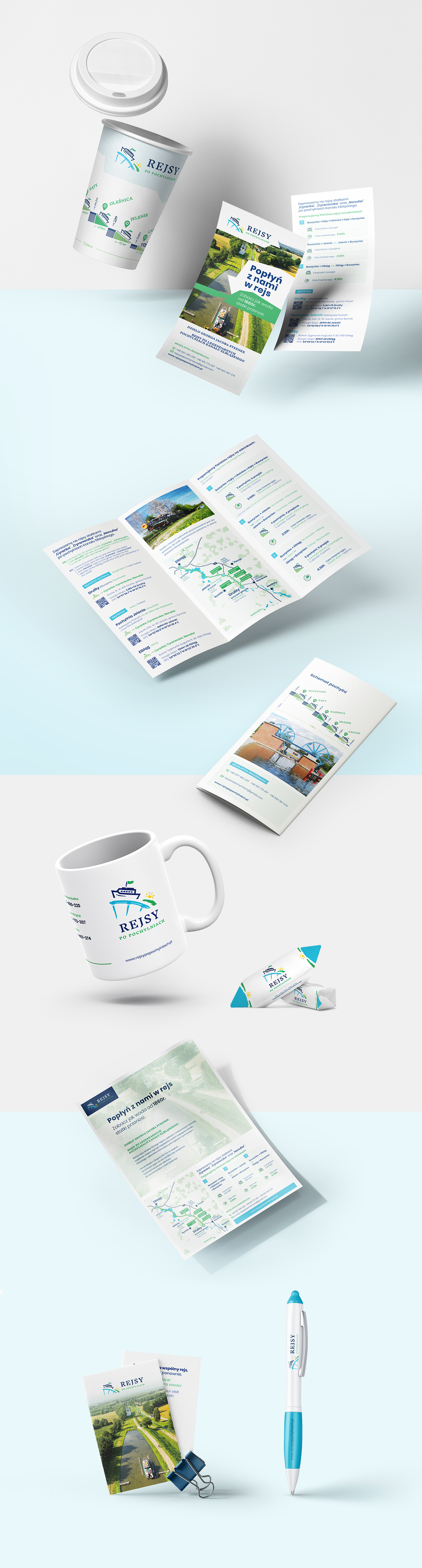 system identyfikacji wizualnej Rejsy po Pochylniach