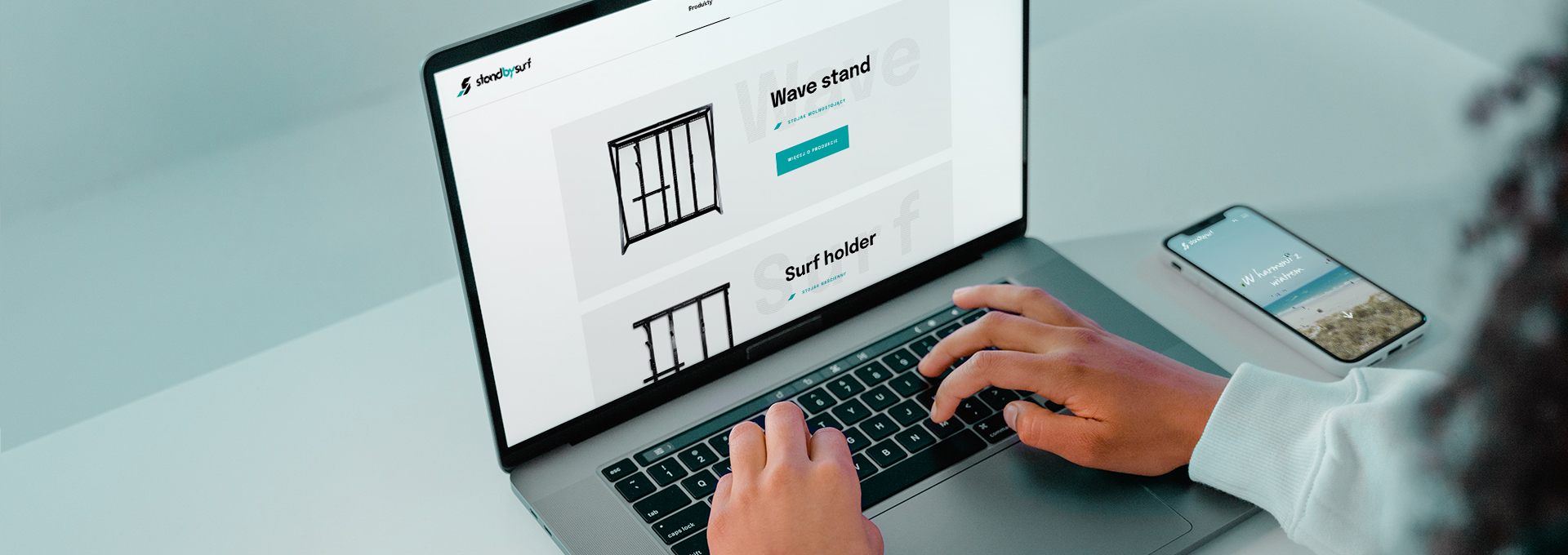 strona internetowa Projekt strony Stand by Surf tło