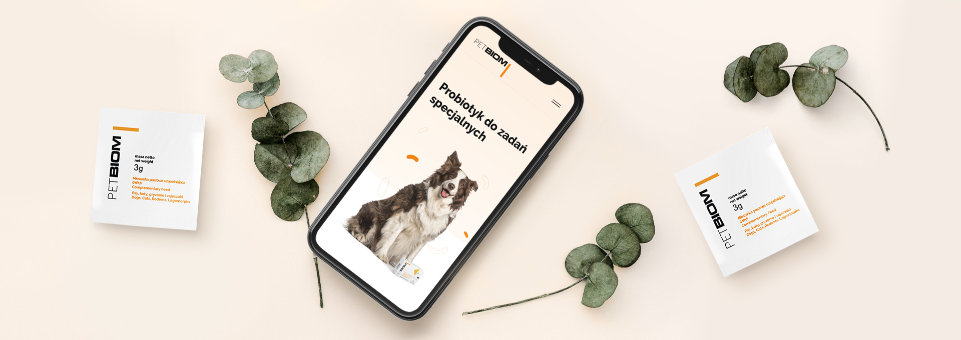 website Pet Biom – the brand for your best friend tło