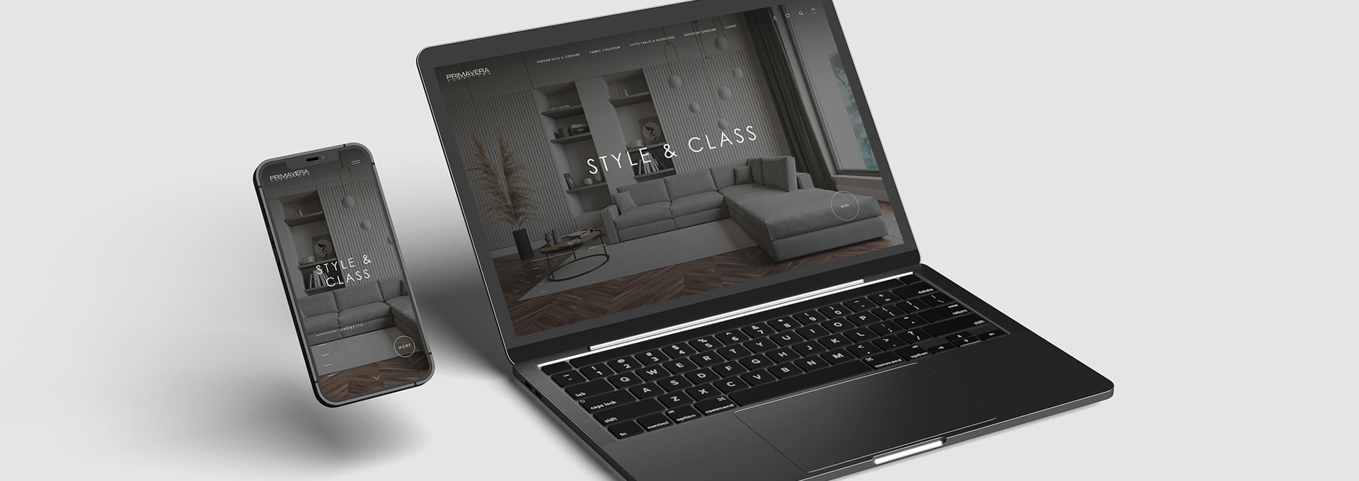 strona internetowa Minimalizm i nowoczesność – Primavera Furniture tło