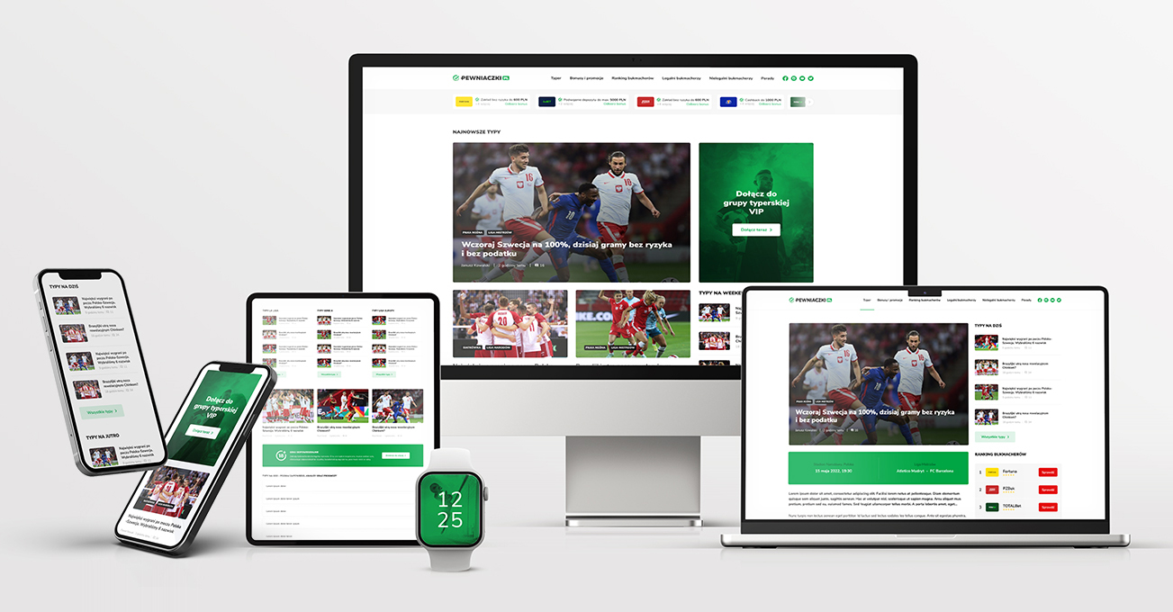 website pewniaczki.pl – strona internetowa tło