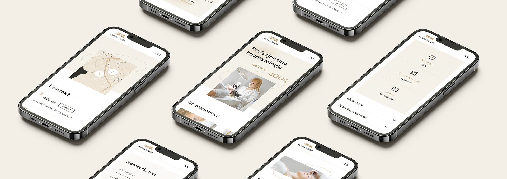 strona internetowa Monika Molęda – profesjonalna kosmetologia tło
