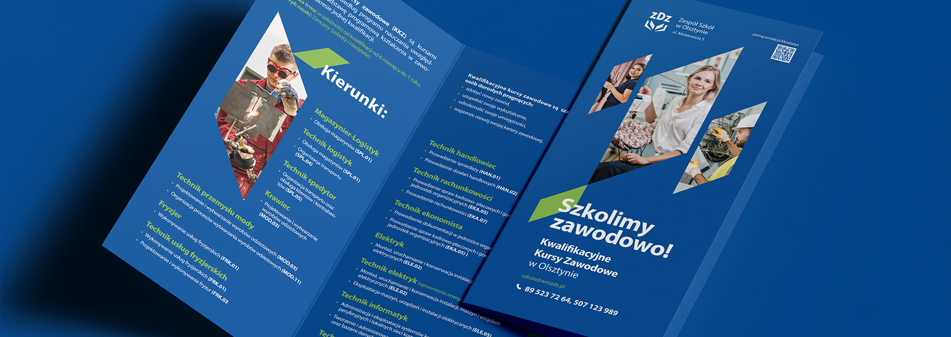 plakat Szkoły ZDZ – materiały promocyjne tło