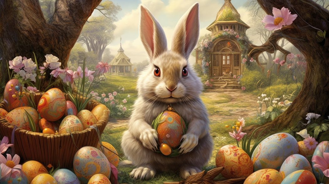 Skąd wziął się zajączek wielkanocny w reklamie? tło