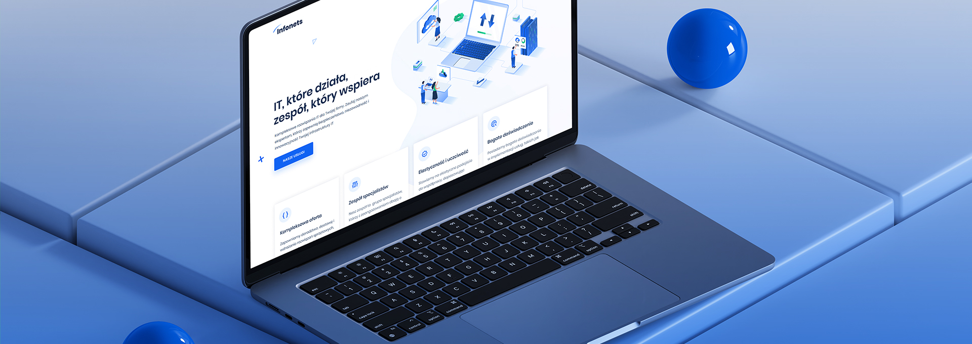 strona internetowa Infonets – strona internetowa dla branży IT tło