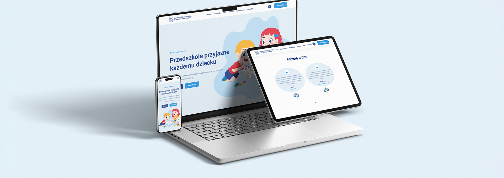 strona internetowa Przedszkole im. św. Mikołaja w Olsztynie tło